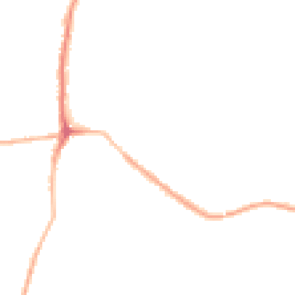 Night-time road noise heatmap for SK23 7LD