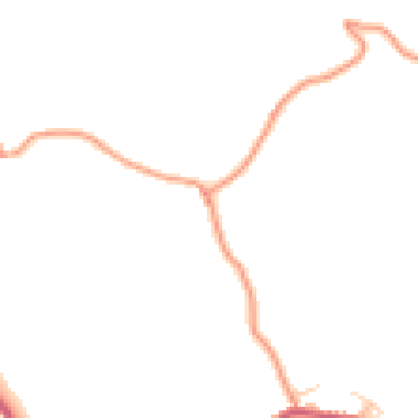 Daytime road noise heatmap for SK23 7NN