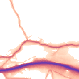 Daytime road noise heatmap for SK23 7NW