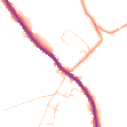 Daytime road noise heatmap for SK23 7QN