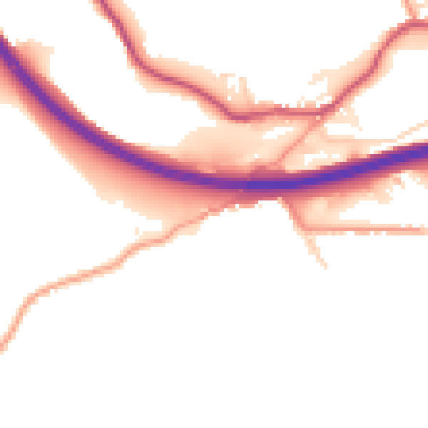 Daytime road noise heatmap for SK23 7TA