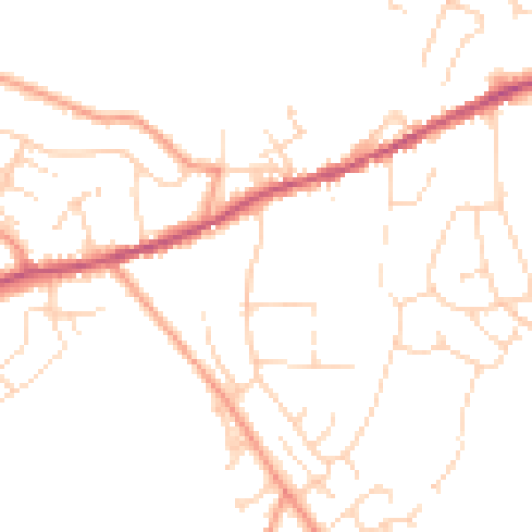 Daytime road noise heatmap for SK23 9ST