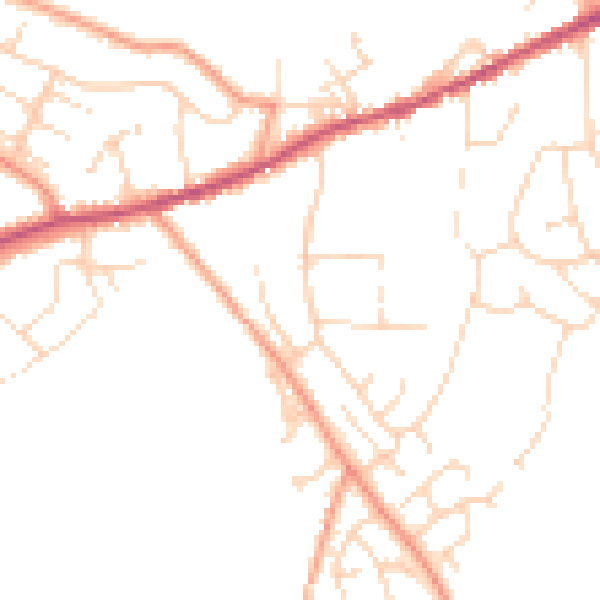 Daytime road noise heatmap for SK23 9TB
