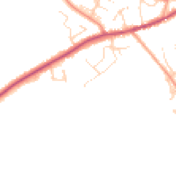 Daytime road noise heatmap for SK23 9TR