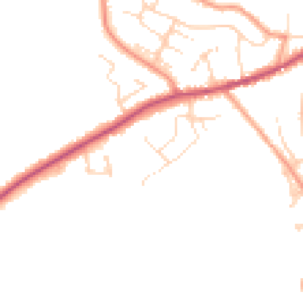 Daytime road noise heatmap for SK23 9TU