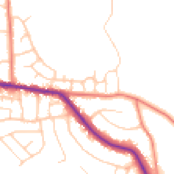 Daytime road noise heatmap for SK6 8EZ