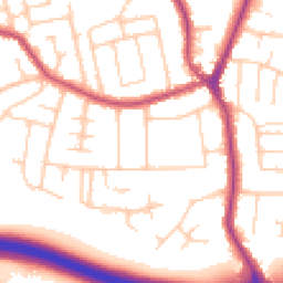 Daytime road noise heatmap for SK7 1BT