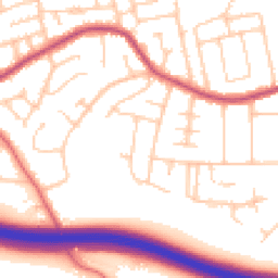 Daytime road noise heatmap for SK7 1DS