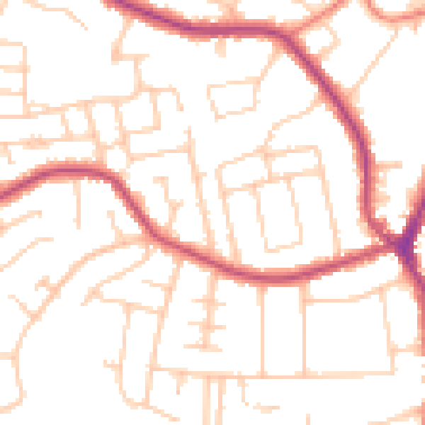 Daytime road noise heatmap for SK7 1EW