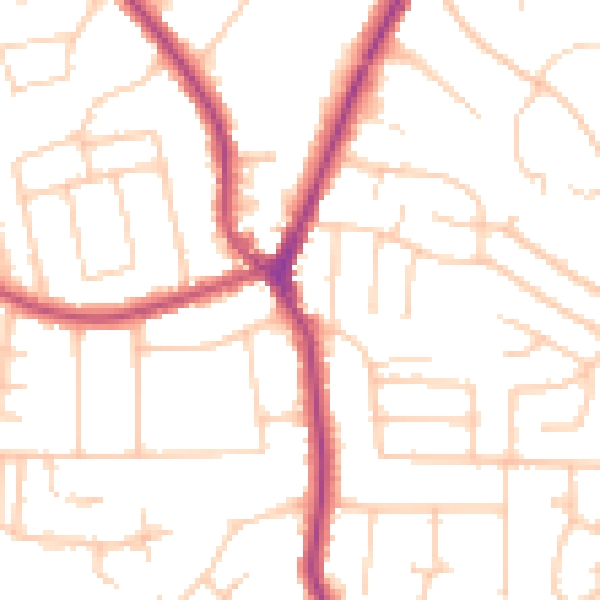 Daytime road noise heatmap for SK7 1JN