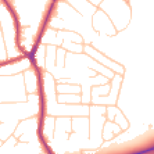 Daytime road noise heatmap for SK7 1LJ