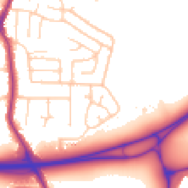Daytime road noise heatmap for SK7 1NA
