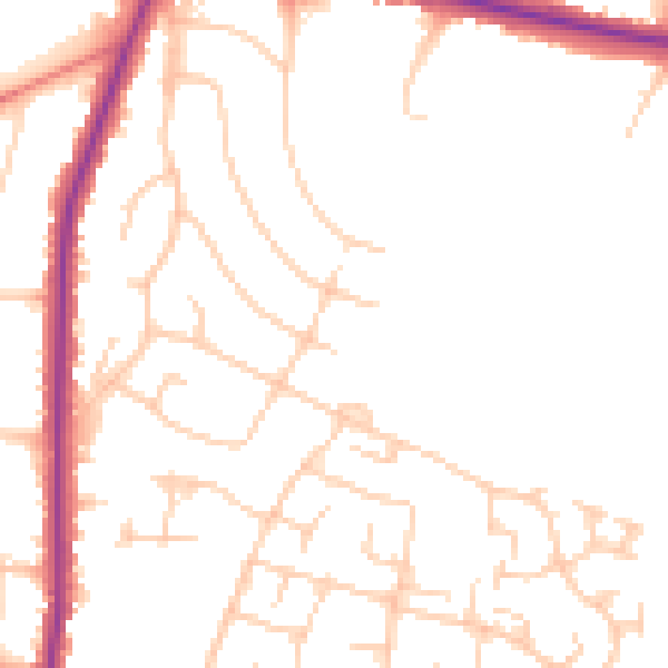 Daytime road noise heatmap for SK7 2JP