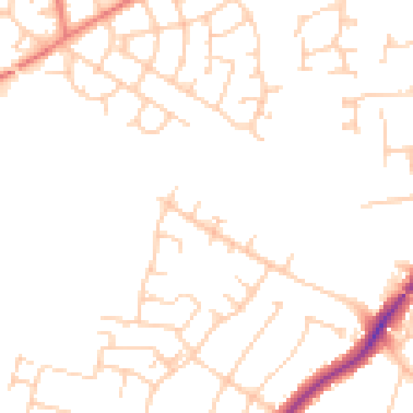 Daytime road noise heatmap for SK7 3DU