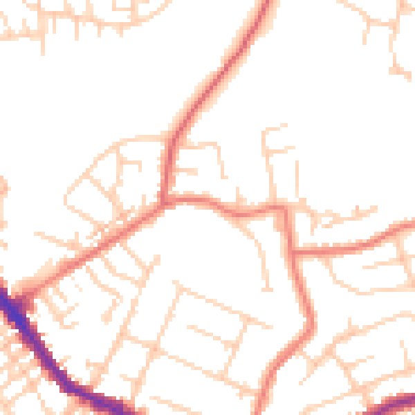 Daytime road noise heatmap for SK7 4LQ