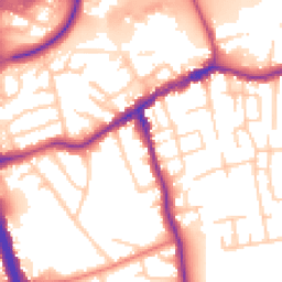 Daytime road noise heatmap for SK8 1BX