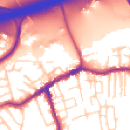 Daytime road noise heatmap for SK8 1DJ