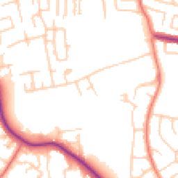 Daytime road noise heatmap for SK8 1DN