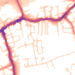 Daytime road noise heatmap for SK8 1EG
