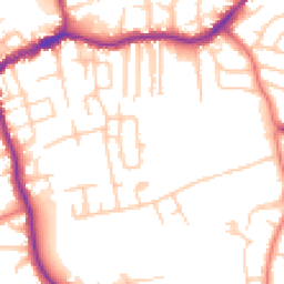Daytime road noise heatmap for SK8 1EH
