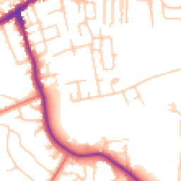 Daytime road noise heatmap for SK8 1EN