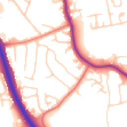 Daytime road noise heatmap for SK8 1LQ