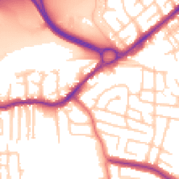 Daytime road noise heatmap for SK8 2BX