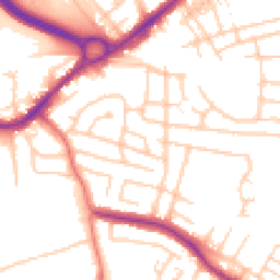 Daytime road noise heatmap for SK8 2DD