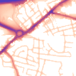 Daytime road noise heatmap for SK8 2EQ