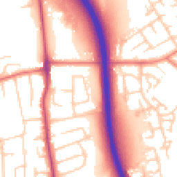 Daytime road noise heatmap for SK8 3AJ