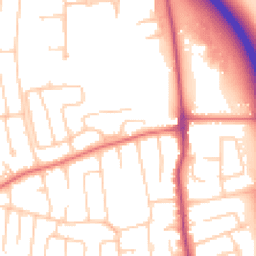 Daytime road noise heatmap for SK8 3EW