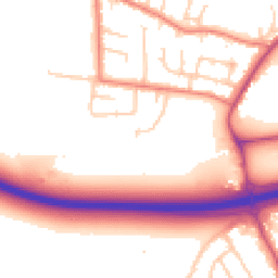 Daytime road noise heatmap for SK8 3JZ