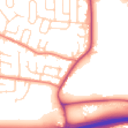 Daytime road noise heatmap for SK8 3NE