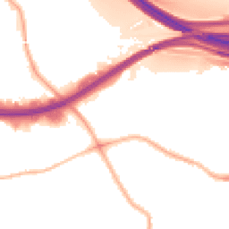 Night-time road noise heatmap for SK8 4ED