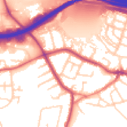 Daytime road noise heatmap for SK8 4EQ