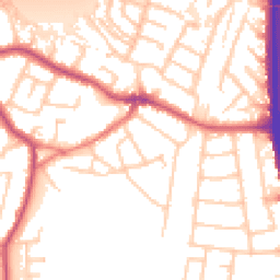 Daytime road noise heatmap for SK8 4LY