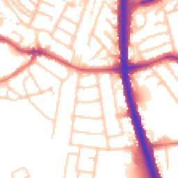 Daytime road noise heatmap for SK8 4PQ