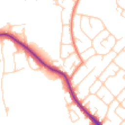 Daytime road noise heatmap for SK8 5JE