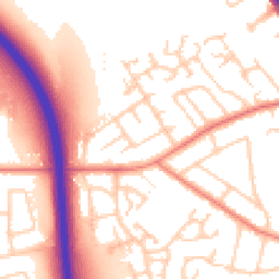Daytime road noise heatmap for SK8 6BX