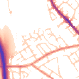 Daytime road noise heatmap for SK8 6DN