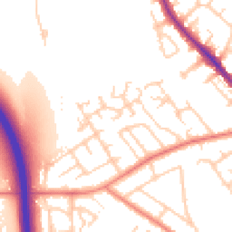 Daytime road noise heatmap for SK8 6DQ