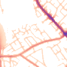 Daytime road noise heatmap for SK8 6DW