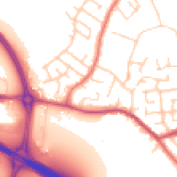 Daytime road noise heatmap for SK8 6NA