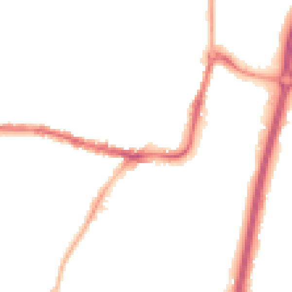 Night-time road noise heatmap for SK9 1DT