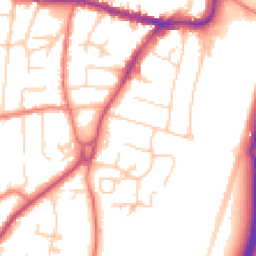Daytime road noise heatmap for SK9 1DZ
