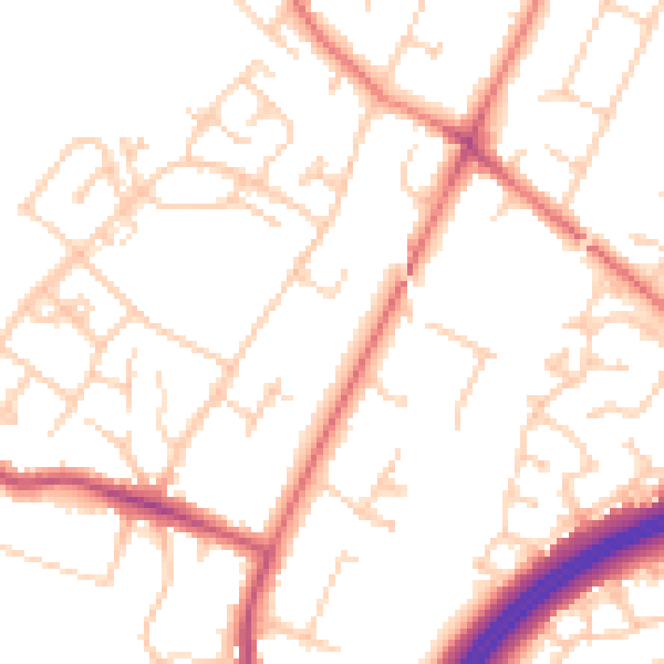 Daytime road noise heatmap for SK9 2JH