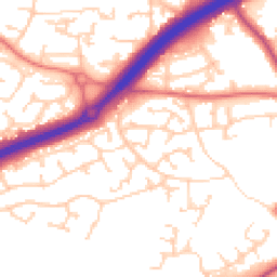 Daytime road noise heatmap for SK9 2NL
