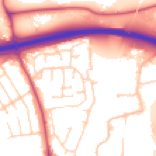 Daytime road noise heatmap for SK9 3QX
