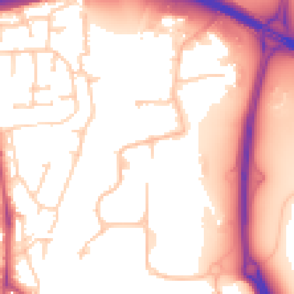 Daytime road noise heatmap for SK9 3RW