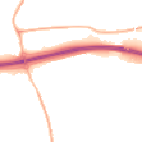 Night-time road noise heatmap for SK9 3SU
